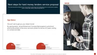 Next Steps For Hard Money Lenders Service Proposal Ppt Powerpoint Presentation Show Rules