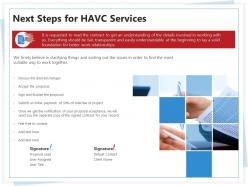 Next steps for havc services ppt powerpoint presentation file example file
