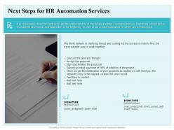 Next steps for hr automation services ppt powerpoint presentation infographic template clipart images