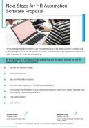 Next Steps For HR Automation Software Proposal One Pager Sample Example Document