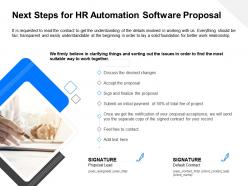 Next Steps For HR Automation Software Proposal Ppt File Design
