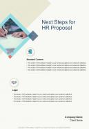 Next Steps For HR Proposal One Pager Sample Example Document