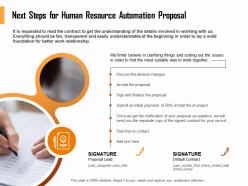 Next steps for human resource automation proposal ppt icon