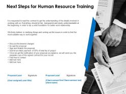 Next steps for human resource training c1078 ppt powerpoint presentation example