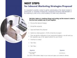 Next Steps For Inbound Marketing Strategies Proposal Ppt Powerpoint Styles