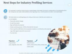 Next steps for industry profiling services ppt powerpoint presentation portfolio good