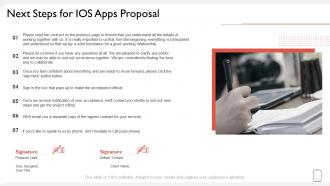 Next steps for ios apps proposal ppt visual aids show