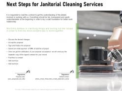 Next steps for janitorial cleaning services ppt powerpoint presentation styles layout