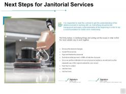Next steps for janitorial services sale ppt powerpoint presentation file shapes