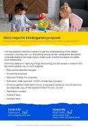 Next Steps For Kindergarten Proposal One Pager Sample Example Document