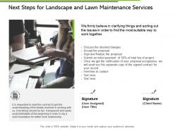 Next steps for landscape and lawn maintenance services ppt slides