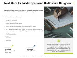 Next steps for landscapers and horticulture designers powerpoint presentation file