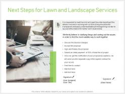 Next steps for lawn and landscape services powerpoint presentation gallery guide