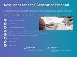 Next steps for lead generation proposal ppt powerpoint presentation file