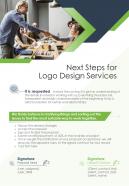 Next Steps For Logo Design Services One Pager Sample Example Document