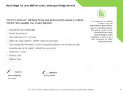 Next steps for low maintenance landscape design service ppt slides
