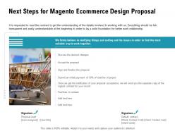 Next steps for magento ecommerce design proposal ppt powerpoint presentation model