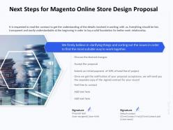 Next steps for magento online store design proposal ppt powerpoint outline