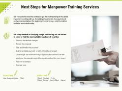 Next steps for manpower training services ppt powerpoint presentation outline example topics