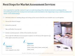 Next steps for market assessment services ppt powerpoint presentation file design