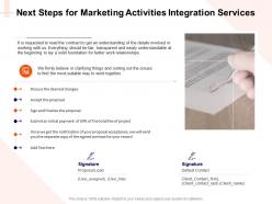 Next steps for marketing activities integration services ppt powerpoint ideas tips