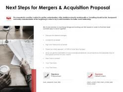 Next steps for mergers and acquisition proposal opportunity ppt slides