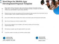 Next steps for mobile app development proposal template ppt powerpoint design ideas