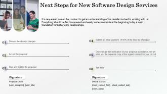 Next steps for new software design services ppt slides gallery