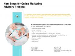 Next steps for online marketing advisory proposal ppt powerpoint model slide