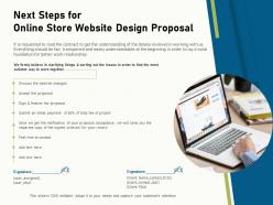 Next steps for online store website design proposal ppt file elements