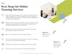 Next steps for online tutoring services ppt powerpoint presentation gallery visual aids