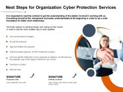 Next steps for organization cyber protection services ppt powerpoint presentation skills