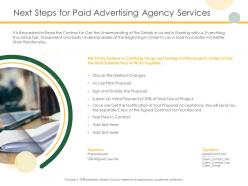 Next steps for paid advertising agency services ppt powerpoint presentation show professional