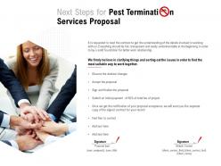 Next steps for pest termination services proposal ppt powerpoint presentation file graphics