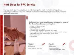 Next steps for ppc service ppt powerpoint presentation infographic file