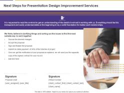 Next steps for presentation design improvement services ppt powerpoint example