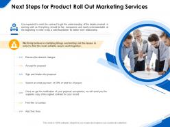 Next steps for product roll out marketing services ppt powerpoint gallery icons