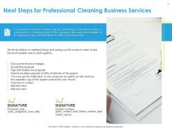 Next steps for professional cleaning business services contract ppt file design