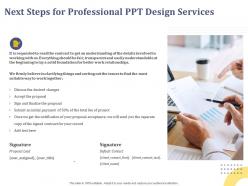 Next steps for professional ppt design services notification ppt powerpoint presentation ideas