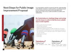 Next steps for public image improvement proposal ppt powerpoint presentation file guide