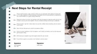 Next steps for rental receipt ppt slides design templates