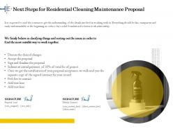 Next steps for residential cleaning maintenance proposal ppt gallery