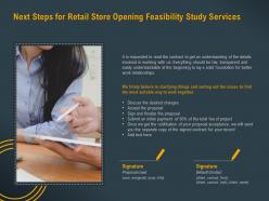 Next Steps For Retail Store Opening Feasibility Study Services Ppt Powerpoint Portfolio