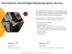 Next Steps For Search Engine Marketing Agency Services Ppt File Formats