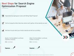 Next steps for search engine optimization proposal ppt powerpoint presentation graphics