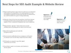 Next steps for seo audit example and website review ppt powerpoint icon vector