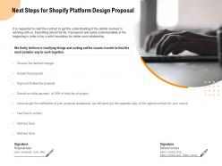 Next steps for shopify platform design proposal ppt powerpoint presentation inspiration infographic