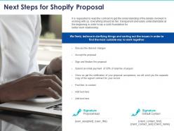 Next steps for shopify proposal ppt powerpoint presentation outline inspiration