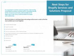 Next steps for shopify services and solutions proposal ppt powerpoint presentation