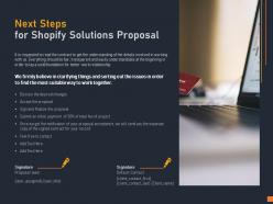 Next steps for shopify solutions proposal ppt powerpoint presentation